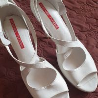 Бели летни официални обувки на ток, 42 размер!, снимка 9 - Дамски обувки на ток - 44792849