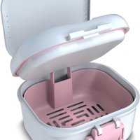 BVN херметична кутия за съхранение и почистване на протези с филтър за пътуване (бял+розов), снимка 1 - Други стоки за дома - 44201290