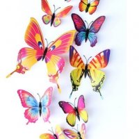 3D 12 бр pvc нежни цветни магнитни и самозалепващи пеперуди декорация за стена и мебел, снимка 1 - Други - 37088470