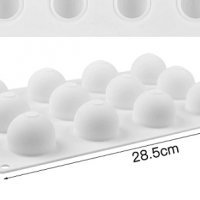 3D 12 бр цяло топче кръг сфера силиконов молд форма желирани бонбони фондан шоколад гипс шоко бомби, снимка 3 - Форми - 31381143