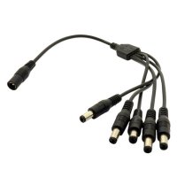 Захранващ кабел за видеонаблюдение, камери, 1 към 5, букси 5,5x2,5mm, снимка 1 - Друга електроника - 42367057