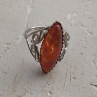 Стар РУСКИ филигранен пръстен със конячен  кехлибар , снимка 14 - Антикварни и старинни предмети - 35218427