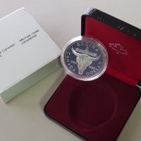 1 сребърен долар 1982 година Канада Елизабет II сребро в ТОП качество, снимка 1 - Нумизматика и бонистика - 35285175