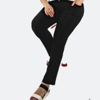 Летен дамски панталон в голям размер – черен, снимка 1 - Панталони - 40422396