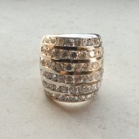 Масивен дамски сребърен пръстен с цирконий, снимка 2 - Пръстени - 38599628