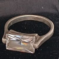 Сребърен пръстен с камък сапфир 3Г, снимка 2 - Пръстени - 44480323