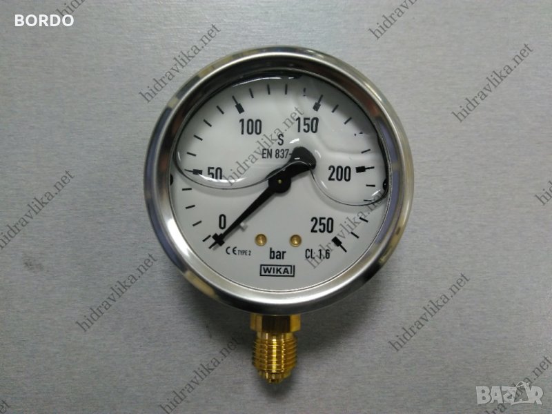Манометър с глицерин WIKA - Ф63/0-250 bar (радиален), снимка 1
