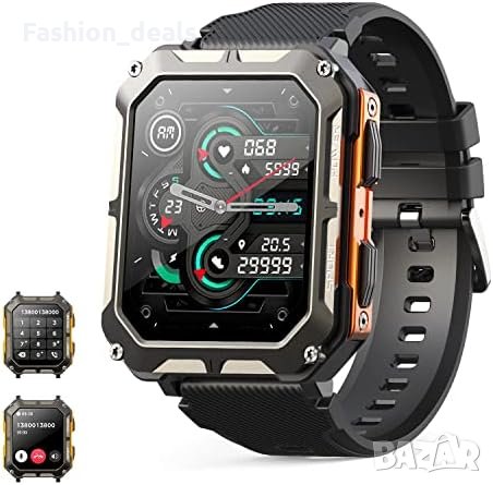 Нов Интелигентен военен часовник за мъже iOS Android циферблати за повиквания Подарък, снимка 1