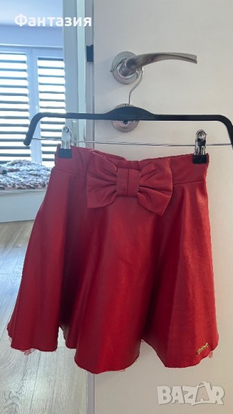 Червена детска кожена пола Contrast, снимка 1