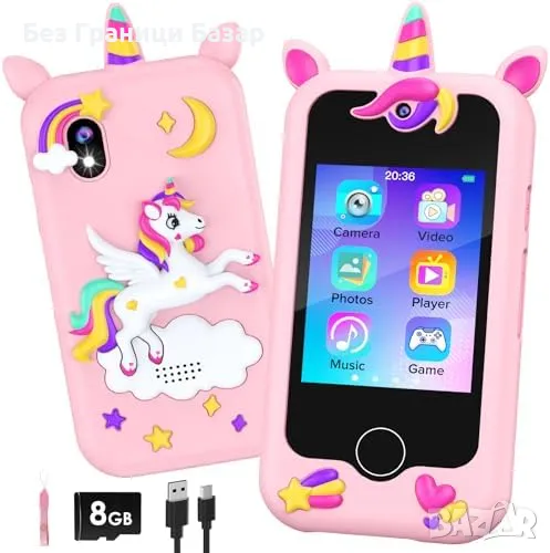 Нова играчка Смарт телефон за деца 3-8 г. с игри, MP3 и двойна камера, снимка 1