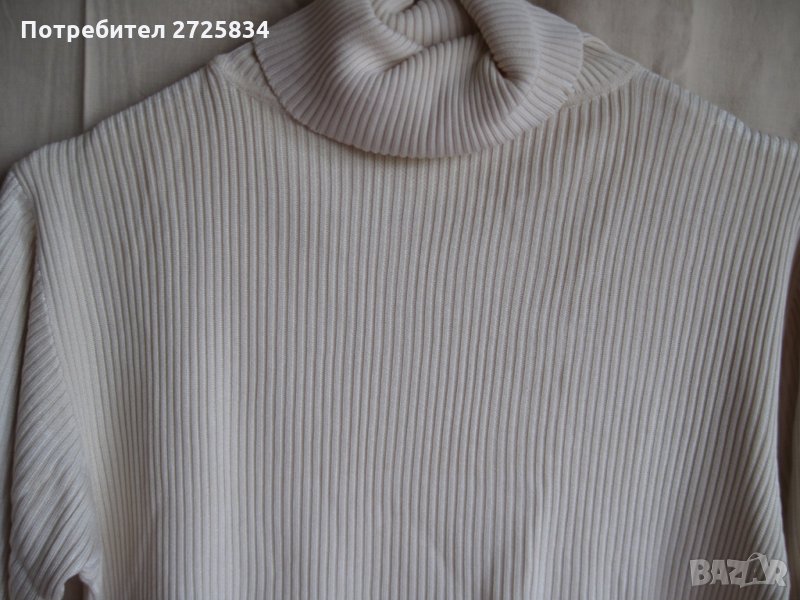 Поло беж от коприна, размер М, снимка 1