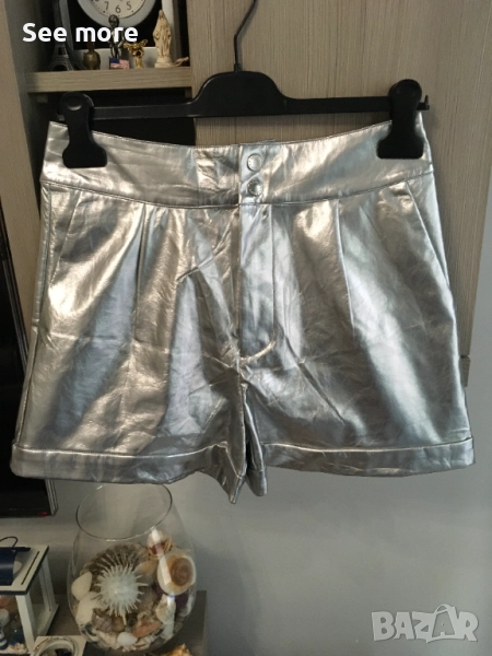 Seven Sisters ефектни панталонки сребро М, снимка 1