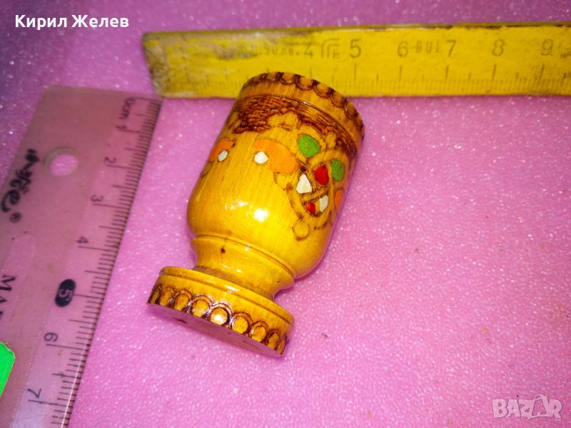 СТАРА ПИРОГРАФИРАНА ДЪРВЕНА ХАЛБА ЧАШКА ЕТНОГРАФСКИ ДЕКОРАТИВЕН СУВЕНИР 42845, снимка 1