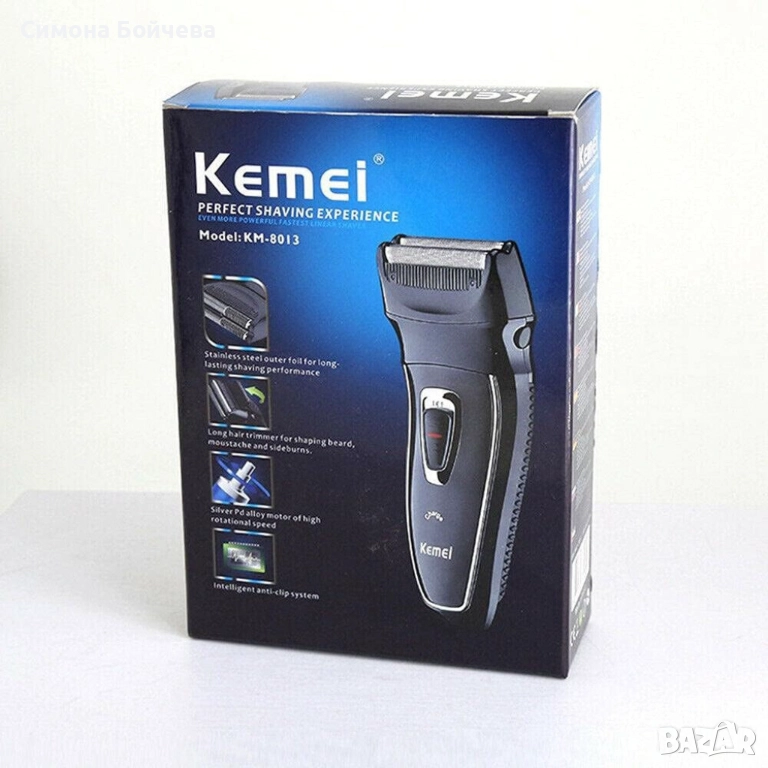 Тример за мъже Kemei KM-8013 с миеща се глава, Черен, снимка 1