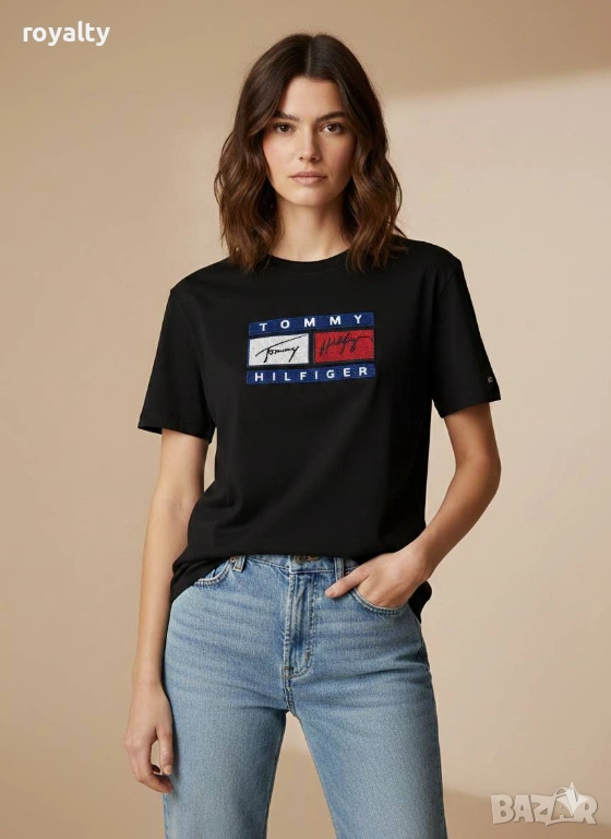 Tommy Hilfiger Черна Дамска Тениска , снимка 1
