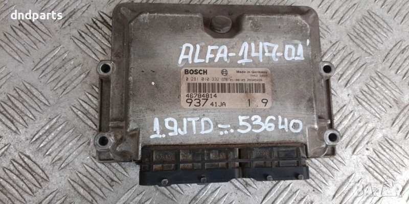 Компютър Alfa Romeo 147 1.9JTD 2001г. 0281010332 46784814	, снимка 1