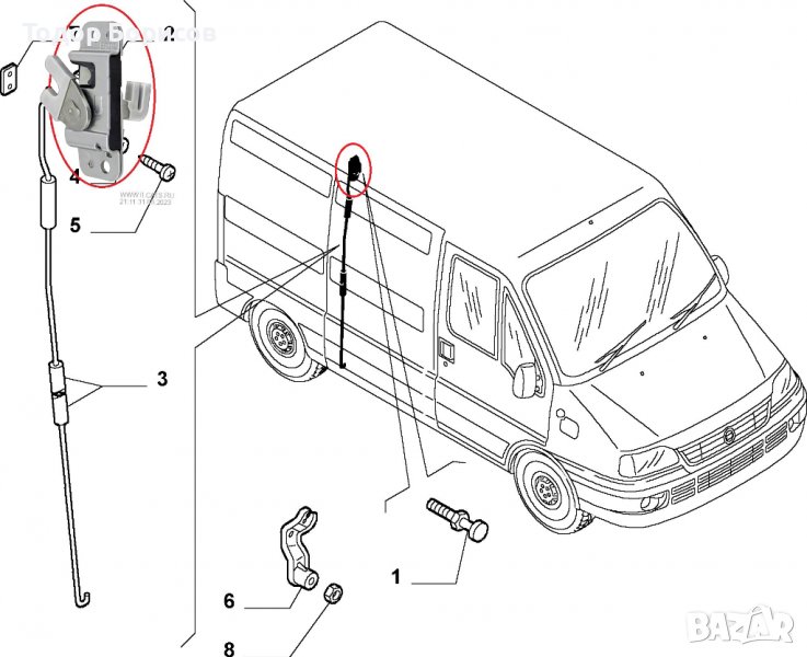 Брава плъзгаща врата Peugeot Boxer, Citroen Jumper, Fiat Ducato 2002-2006, снимка 1