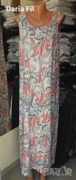 Дълга рокля в розови цветове ХЛ/2ХЛ размер , снимка 1