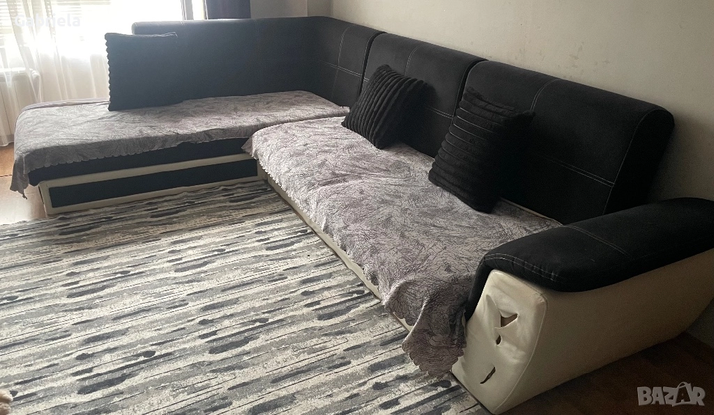 Разтегателен ъглов диван, снимка 1