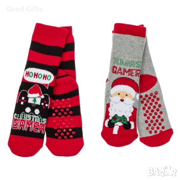 2 чифта Детски коледни чорапи XMAS, 23-38н, снимка 1