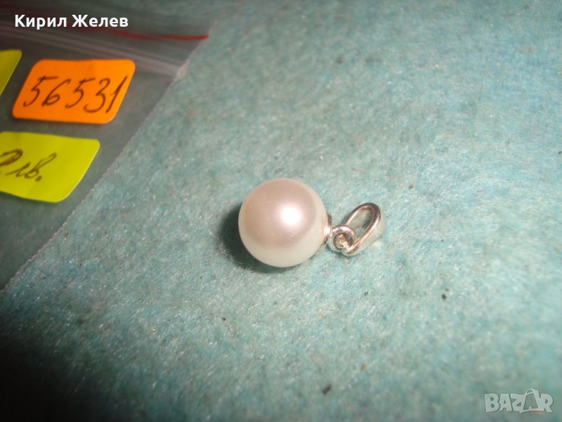 ПЕРЛЕН ТИП КРАСИВ НЕЖЕН ПОСРЕБРЕН АРТ МЕДАЛЬОН 56531, снимка 1
