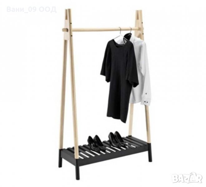 Солидна закачалка за дрехи от бамбук, снимка 1