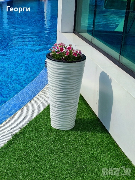 НОВИ! Бели, кръгли кашпи, снимка 1