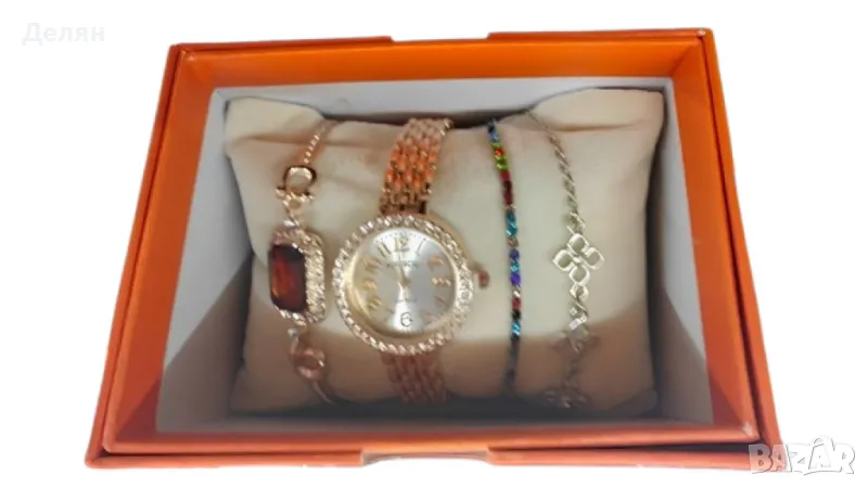 Луксозен дамски комплект часовник и гривни., снимка 1
