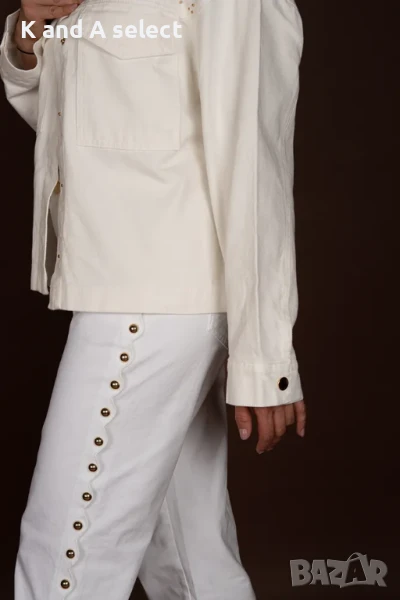 Бели дънки със златисти акценти Aurora, снимка 1