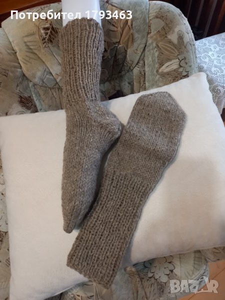 Ръчно плетени мъжки чорапи от вълна размер 40, снимка 1