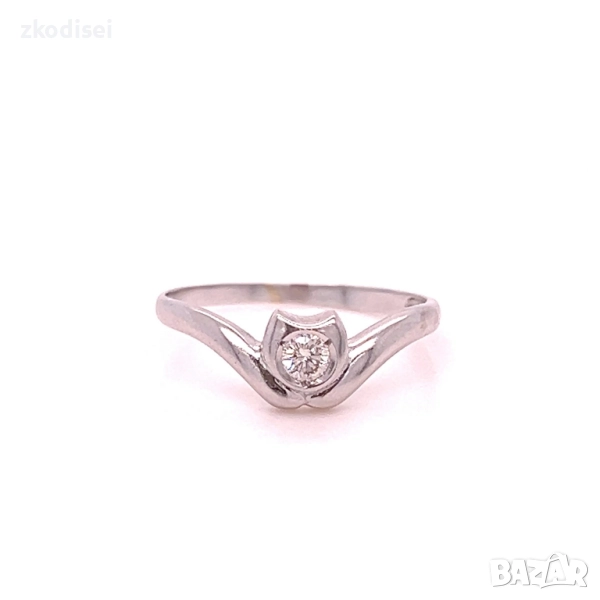 Златен дамски пръстен с диамант 1,56гр. размер:56 18кр. проба:750 модел:34670-5, снимка 1