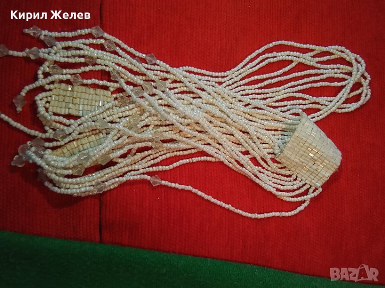 РАЗКОШНА ДНЕВНА АРТ ДЕКО СТИЛ БЛЕСТЯЩА ОГЪРЛИЦА КОЛИЕ от ФАСЕТИРАНИ КРИСТАЛЧЕТА МЪНИСТА 34725, снимка 1