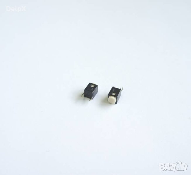 Малък бутон 2pin 6x6x9mm незадържащ НО бял 12V H=1mm, снимка 1