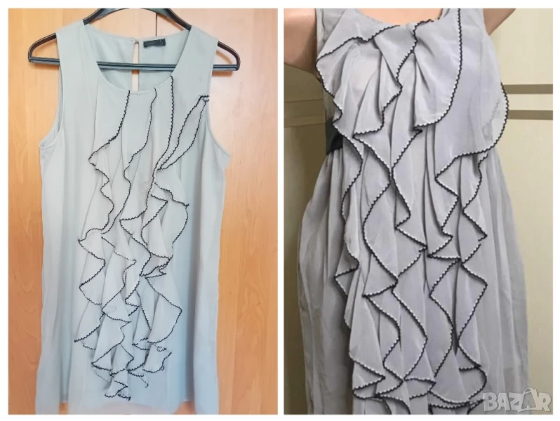 Сива рокля жабо, снимка 1