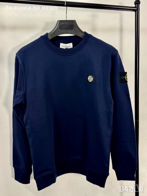 Stone Island Мъжка Тъмно Синя Блуза Със Шито Лого С Дълъг Ръкав Код V.B.71, снимка 1