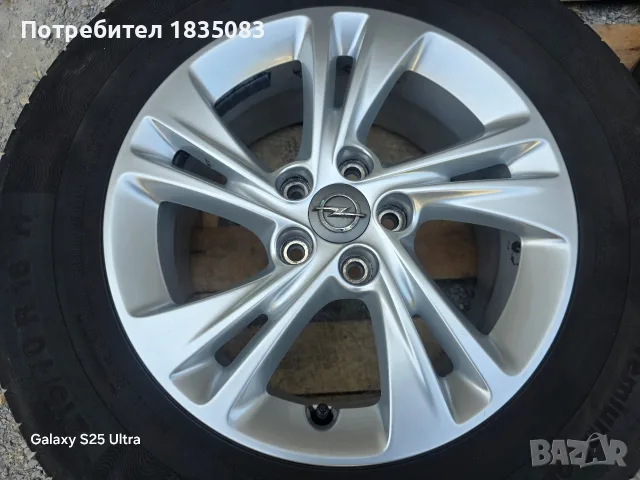 Лети джанти 16ки 5х108 Opel, Peugeot + летни гуми 215/70/16 Continental, снимка 5 - Гуми и джанти - 55842667