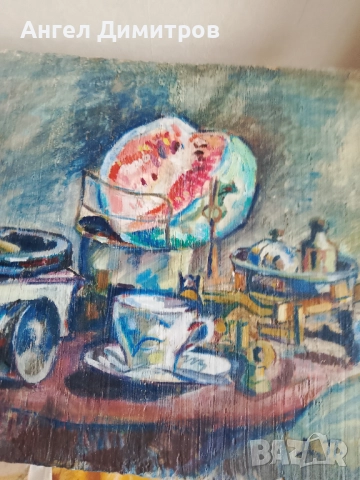 Маслена картина подписана Д П , снимка 2 - Картини - 51496309