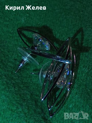 ПОСРЕБРЕНИ или СРЕБЪРНИ ЕЛЕГАНТНИ ФЕШЪН ОБЕЦИ с ГОЛЕМИ ФАСЕТ ПЛАНИНСКИ КРИСТАЛИ 19459, снимка 10 - Обеци - 31575262