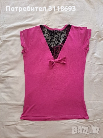 Момичешка тениска с дантела, снимка 2 - Детски тениски и потници - 51468999