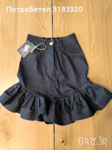 Дънкова пола XS-размер , снимка 6 - Поли - 51890601