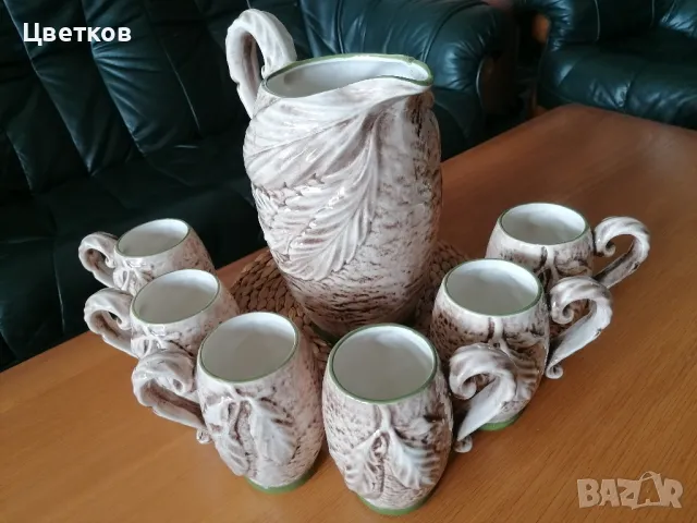 Кана и шест чаши за вино, снимка 2 - Сервизи - 49618638
