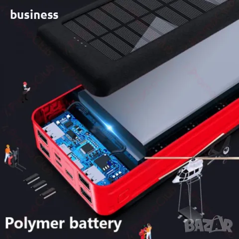 60000mah Соларна Преносима Батерия UKS PAWERBANK с фенерче, снимка 4 - Безжични зарядни - 48273477