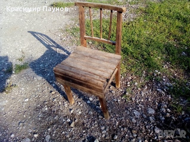 Старо ,автентично ,малко дървено столче ., снимка 5 - Декорация за дома - 36662288