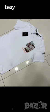 Мъжка тениска Паул Шарк в бяло и тъмно син цвят , снимка 3 - Тениски - 53979252