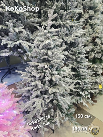 Луксозна заснежена коледна елха с 2D и 3D клони – реалистична елха, снимка 6 - Декорация за дома - 52077204