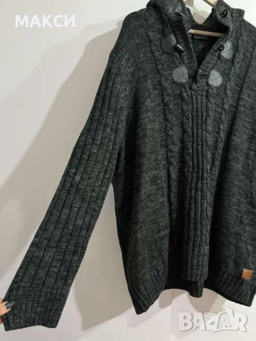 Макси марков "Rainbow" разкошен еластичен дълъг суитшърт-блузон плетиво с ефектно закопчаване и коже, снимка 3 - Блузи с дълъг ръкав и пуловери - 48427780