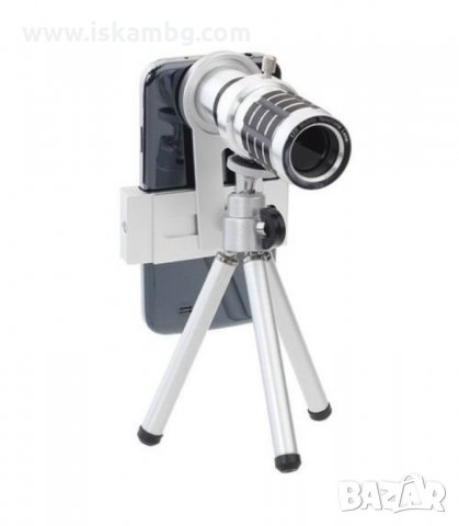 12X ZOOM ТЕЛЕСКОП, МОБИЛЕН ТЕЛЕОБЕКТИВ КОМПЛЕКТ СЪС СТАТИВ ЗА МОБИЛЕН ТЕЛЕФОН - код 1883, снимка 10 - Селфи стикове, аксесоари - 33976448