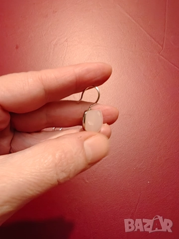 Масивни сребърни обеци с розов кварц , снимка 4 - Обеци - 52469378