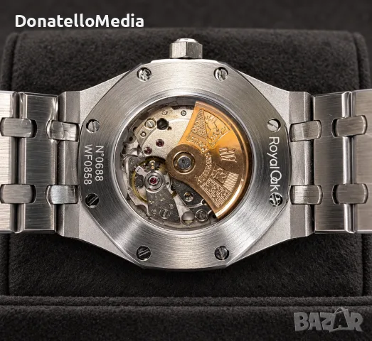 Мъжки автоматичен часовник Royal Oak Style – Черен циферблат, Стомана, Нов, снимка 2 - Мъжки - 56233969