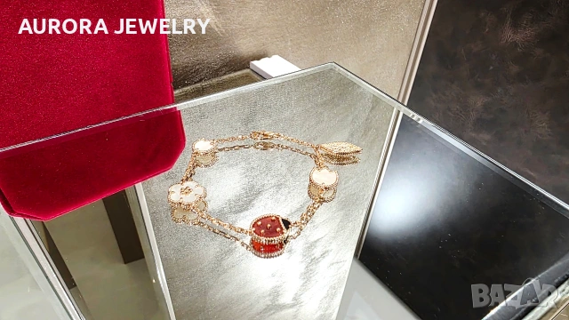 Van Cleef & Arpels VCA 5 Motifs Rose Gold Lucky Spring Alhambra Дамска Гривна, снимка 2 - Гривни - 53918441